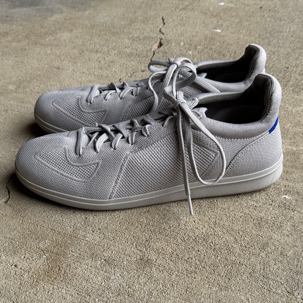 Rothy’s mens 11 gray RS01 knit casual lace up mesh sneaker shoes EUC